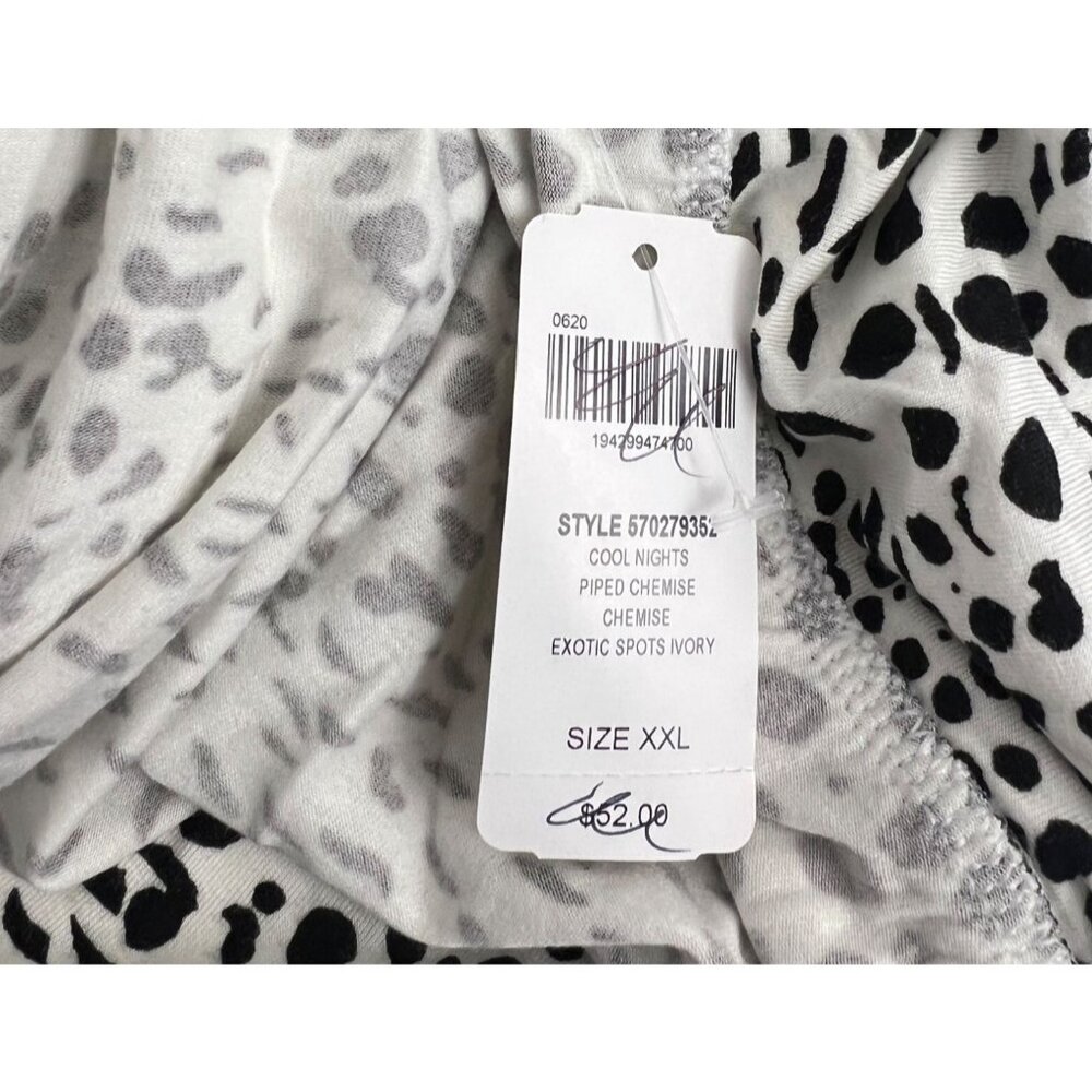 Soma Cool Nights Chemise Exotic Spots Ivory Black Nightgown Size XXL - Picture 6 of 10
